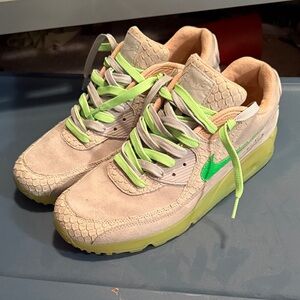 Nike Sneakers with Green and Beige Accents
